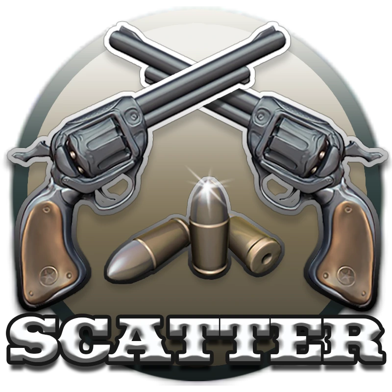 Dead or Alive Scatter symbol with crossed revolvers