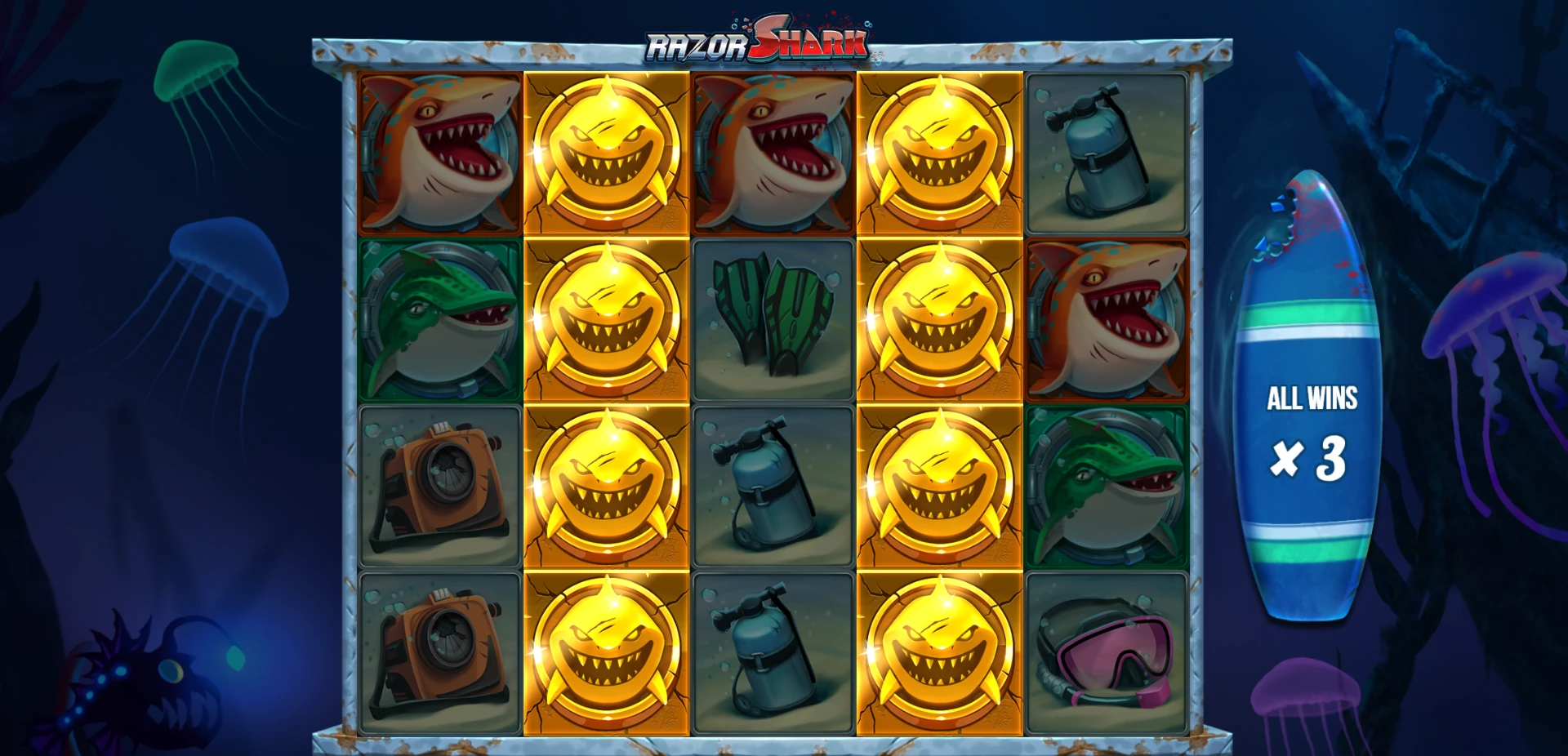 Razor Shark Golden Shark symbols revealed from Mystery positions